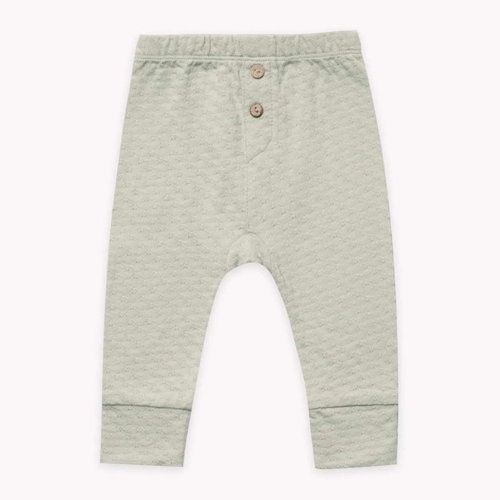 Quincy Mae Pointelle Legging - Sage 18-24 months